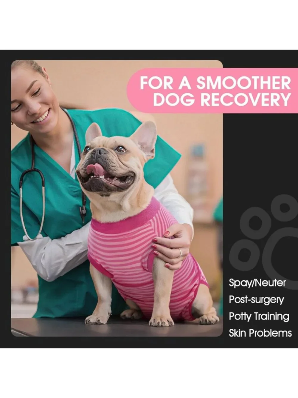 Post-Surgery Dog Recovery Suit, Soft Breathable Bodysuit for Comfort & Healing
